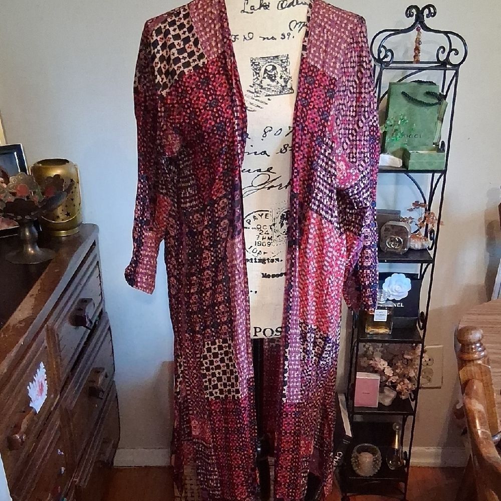 Loft Outlet Multicolor Patchwork Long Kimono M/L - image 4